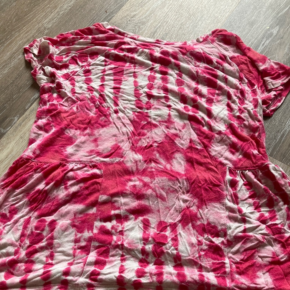 WONDER NATION Pink And White Tie Dye Shirt